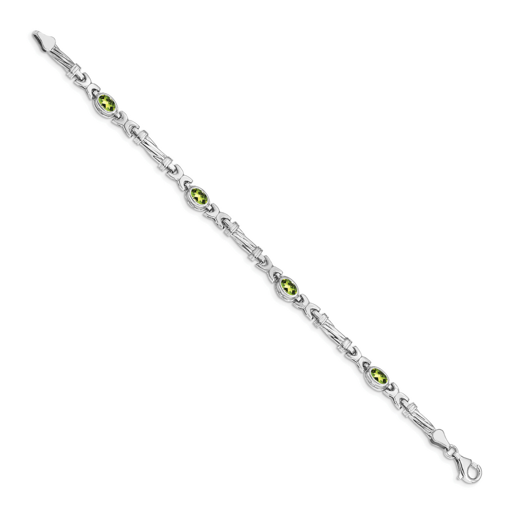 14k White Gold Peridot Bracelet