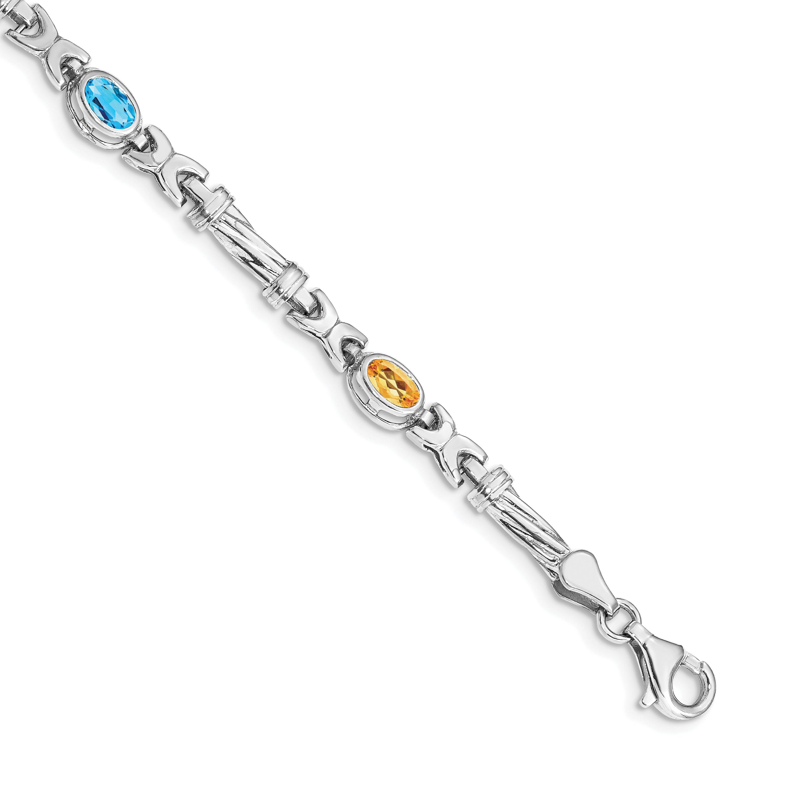 14k White Gold Rainbow Gemstone Bracelet Main image
