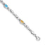 14k White Gold Rainbow Gemstone Bracelet