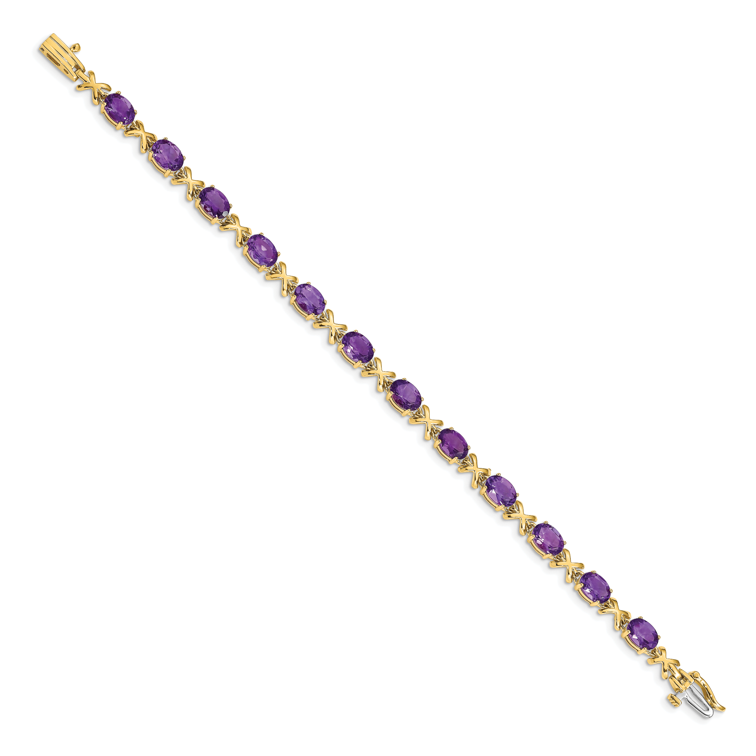 14k 7x5mm Oval Amethyst Bracelet Secondary image