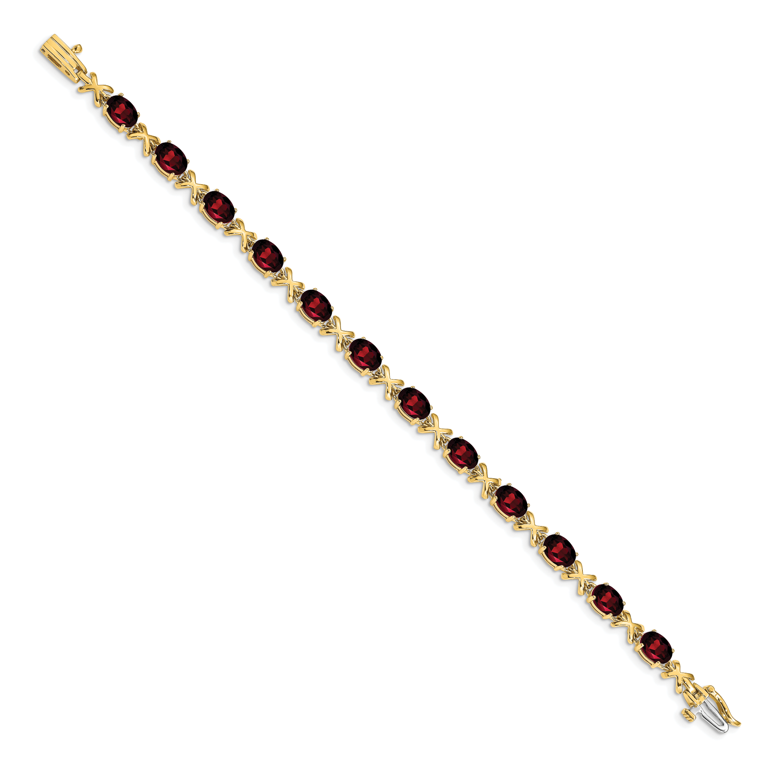 14k 7x5mm Oval Garnet Bracelet Secondary image