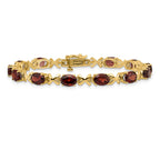 14k 7x5mm Oval Garnet Bracelet