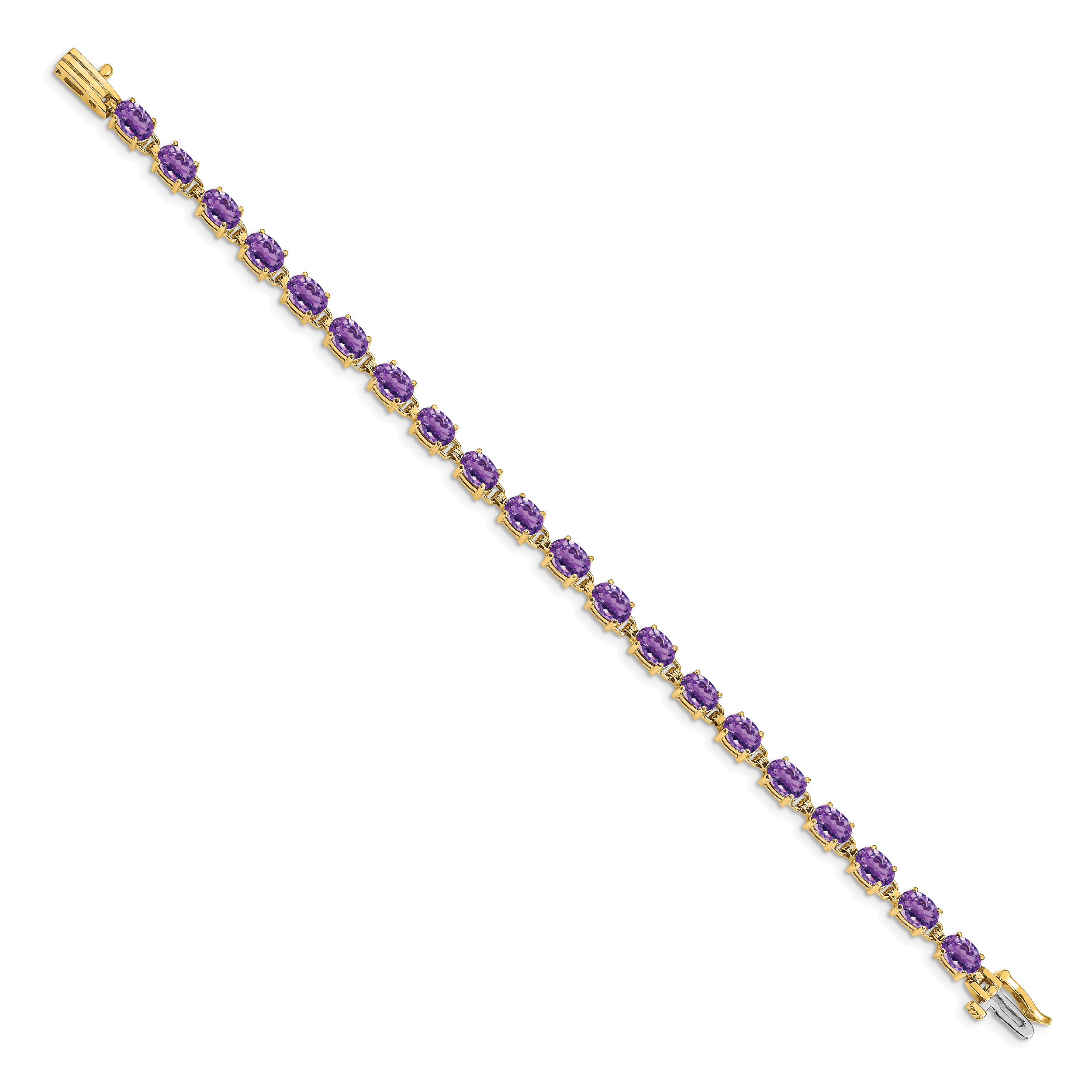 14k 6x4mm Oval Amethyst Bracelet Secondary image