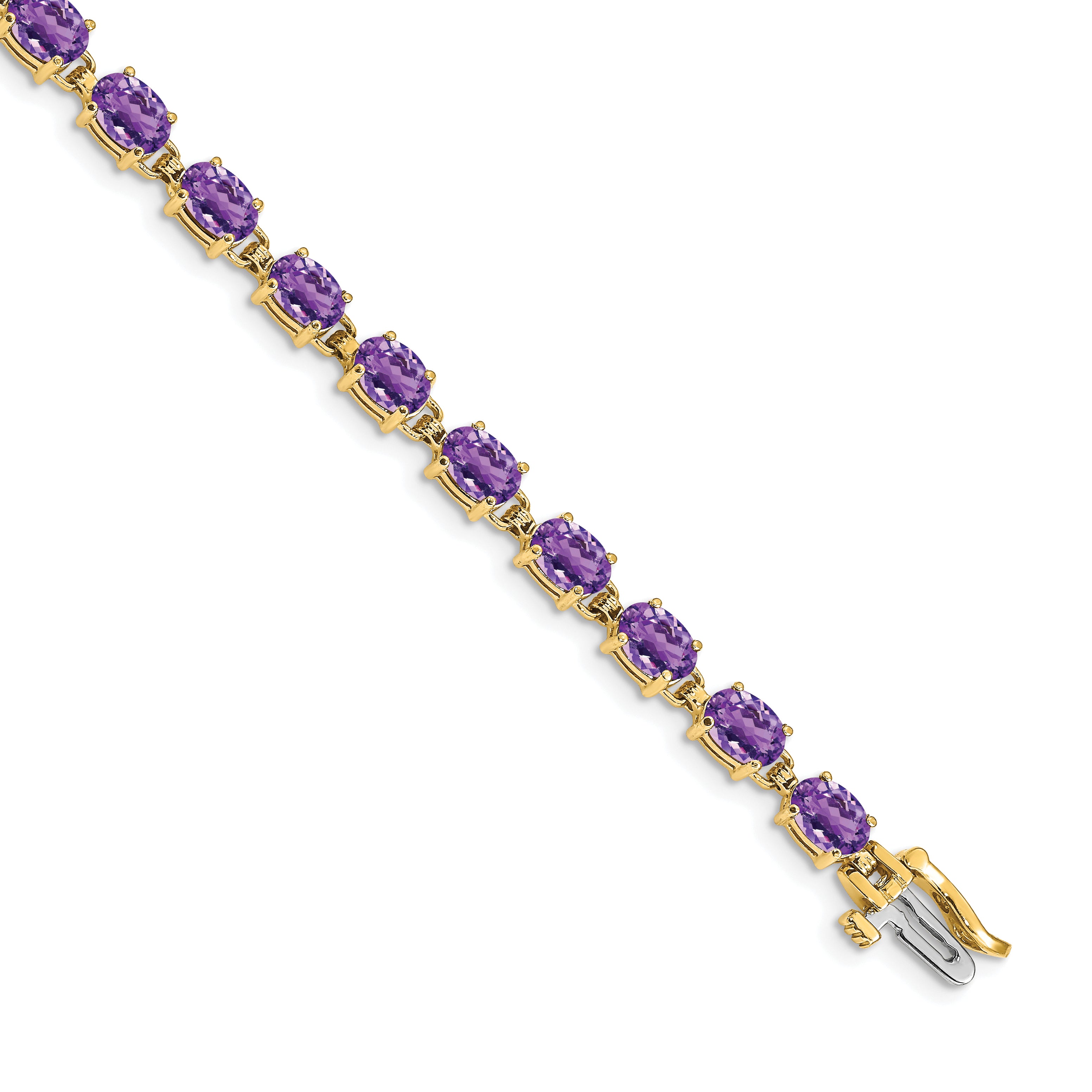 14k 6x4mm Oval Amethyst Bracelet Main image