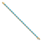 14k 6x4mm Oval Blue Bracelet
