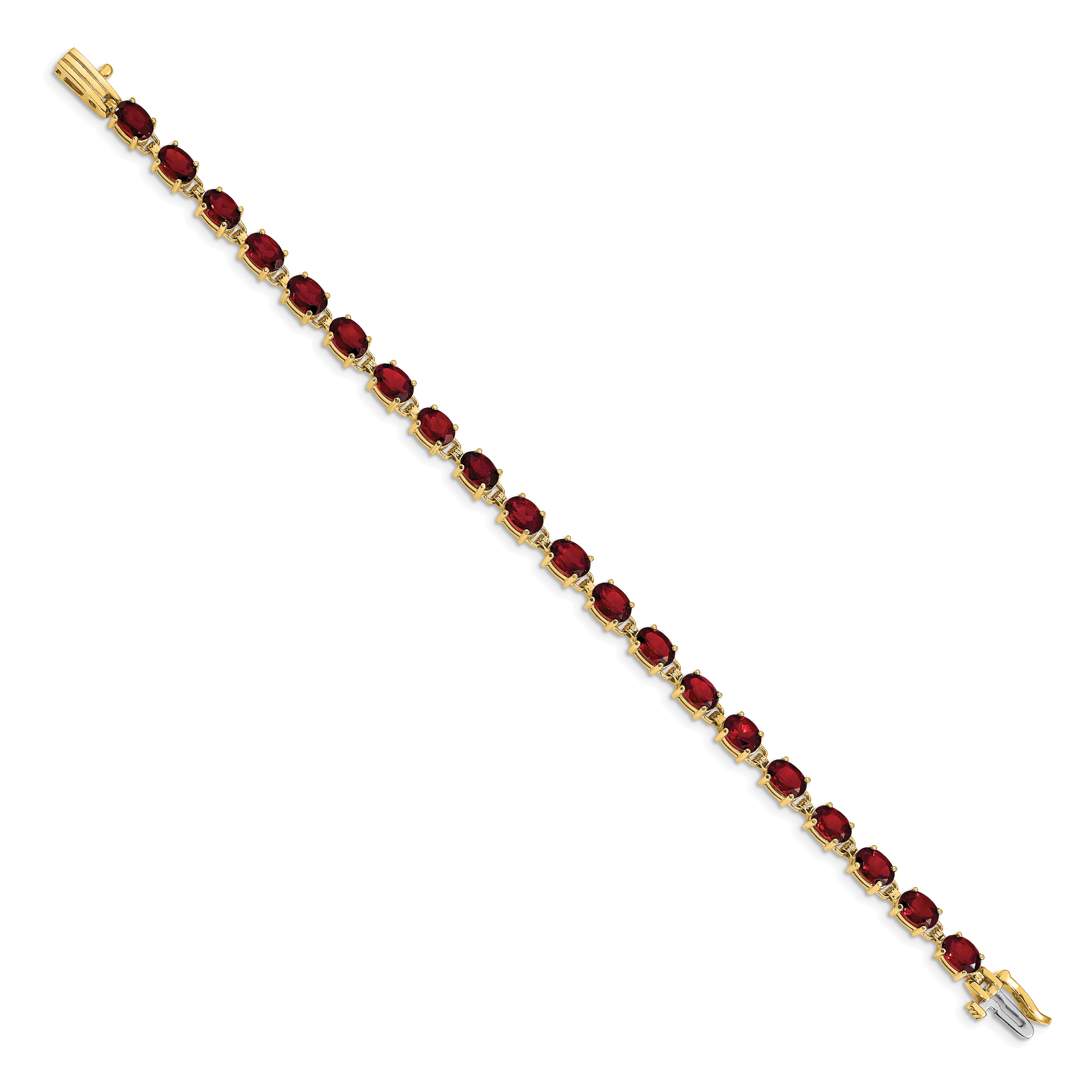14k 6x4mm Oval Garnet Bracelet Secondary image