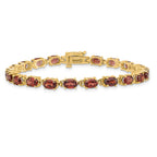 14k 6x4mm Oval Garnet Bracelet