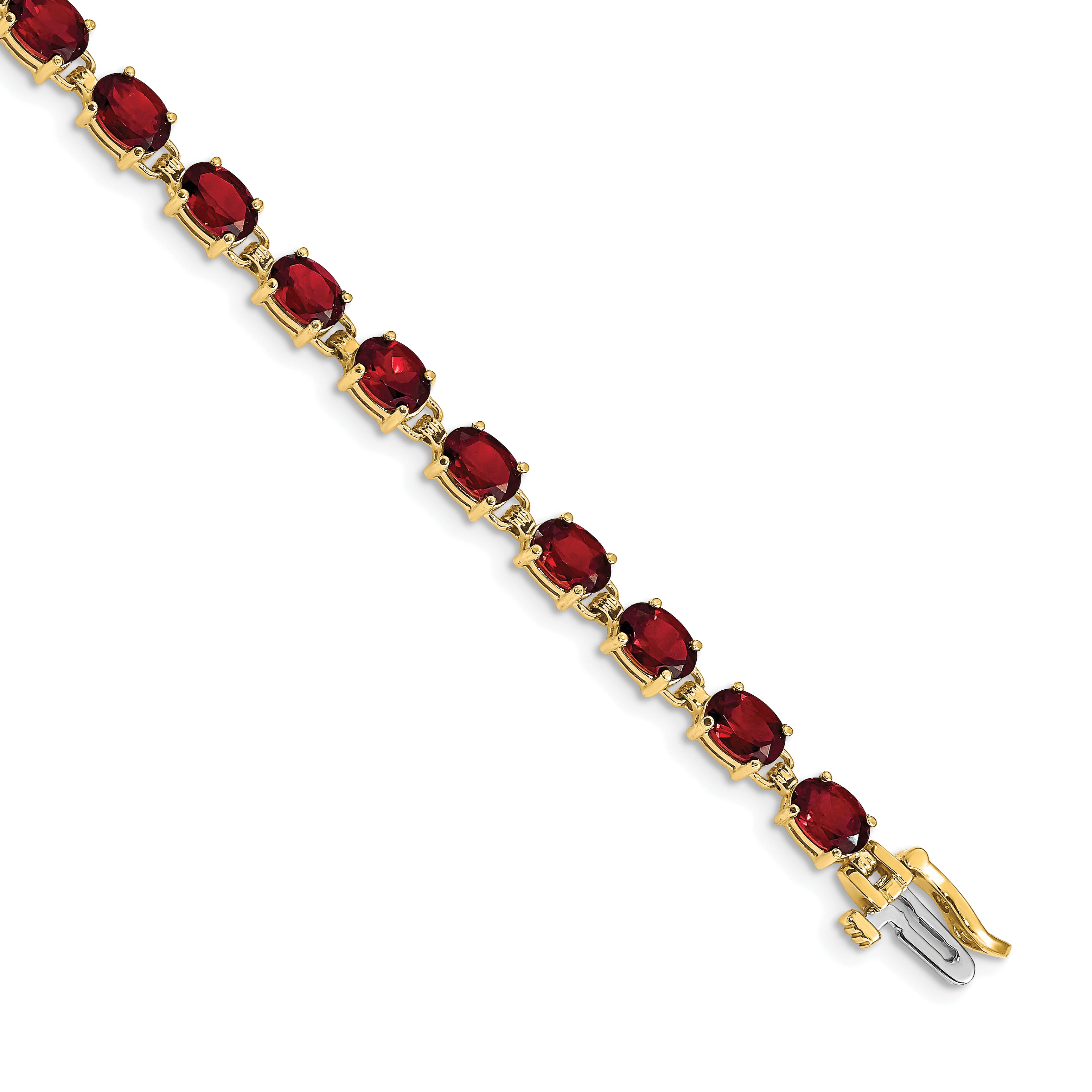 14k 6x4mm Oval Garnet Bracelet Main image