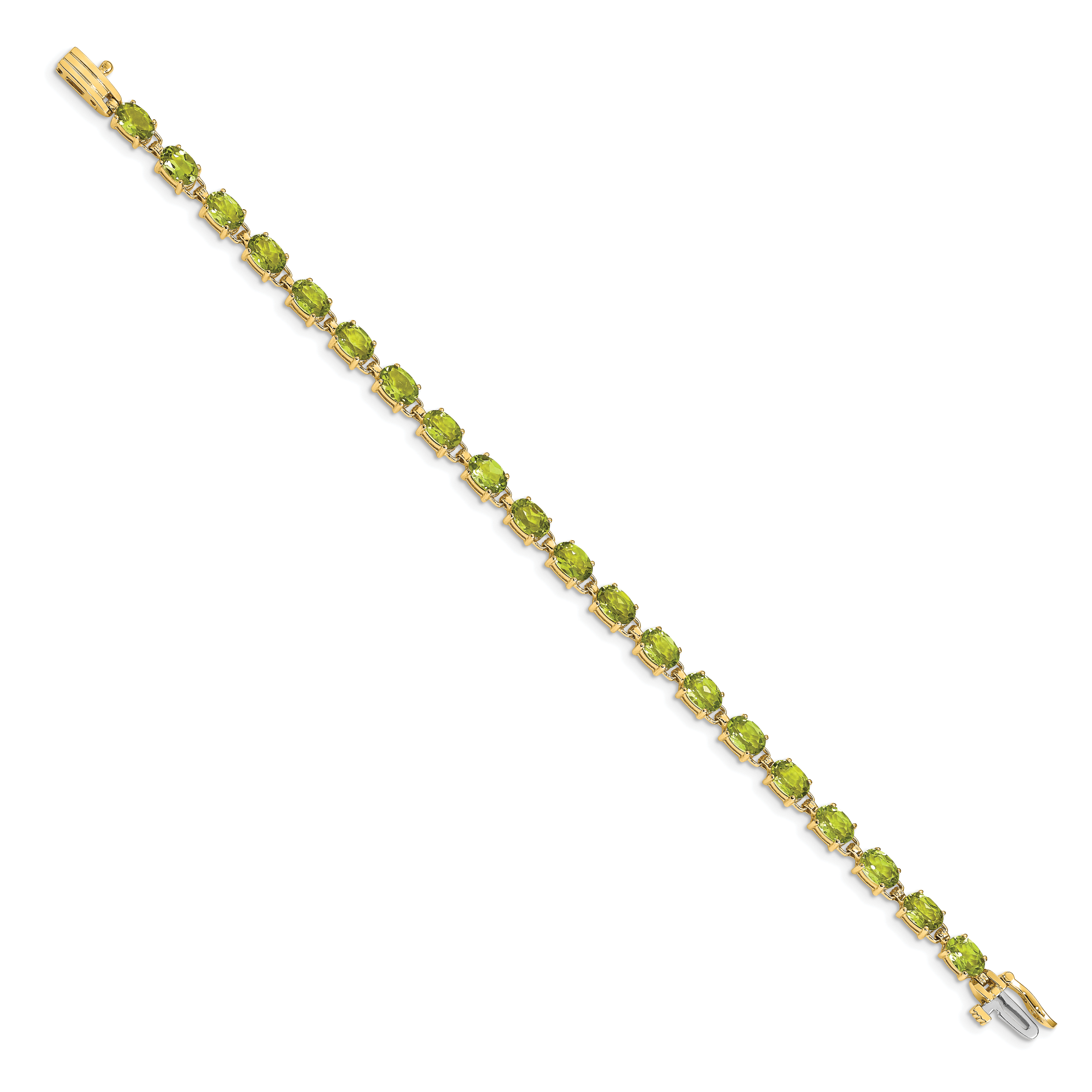 14k 6x4mm Oval Peridot Bracelet Secondary image