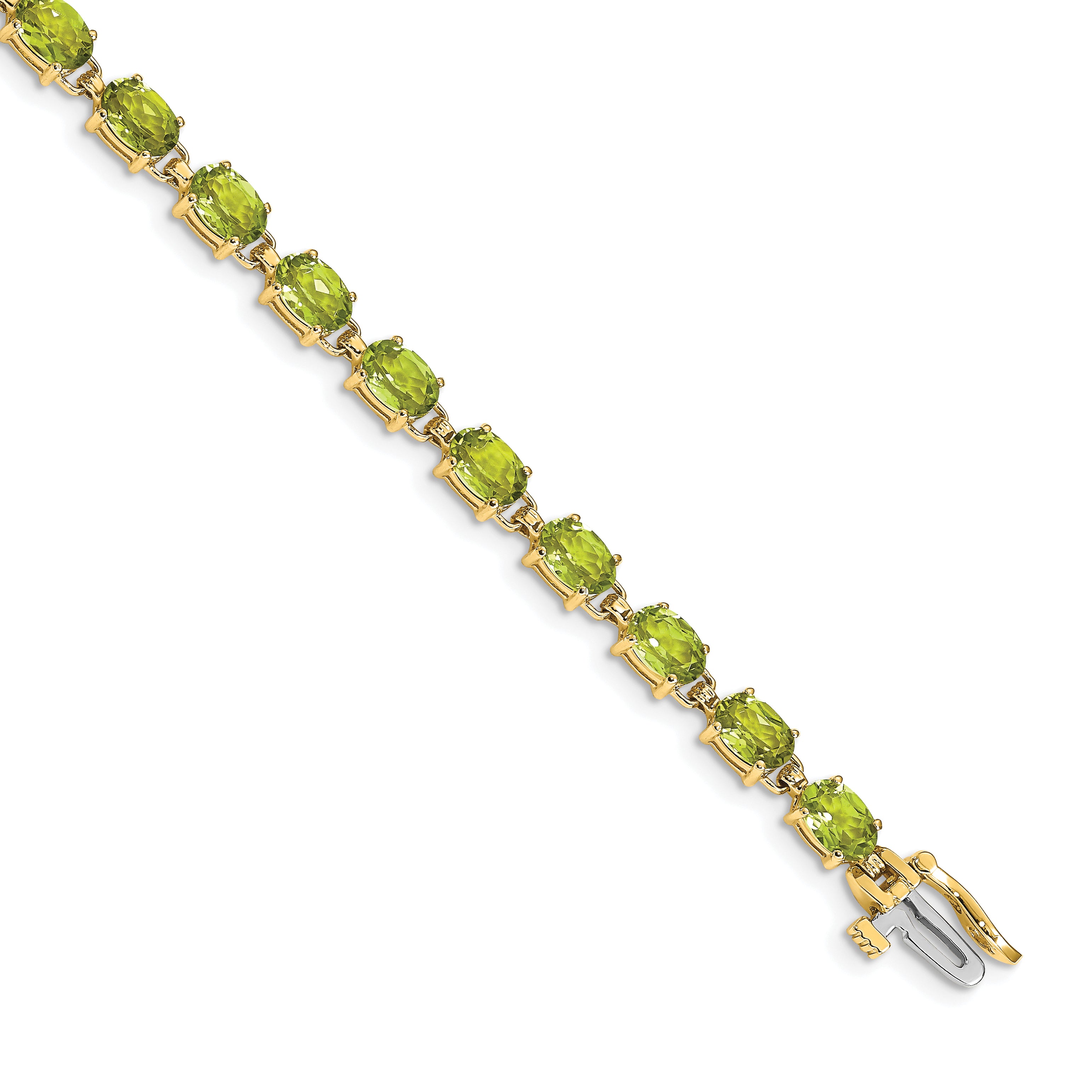 14k 6x4mm Oval Peridot Bracelet Main image