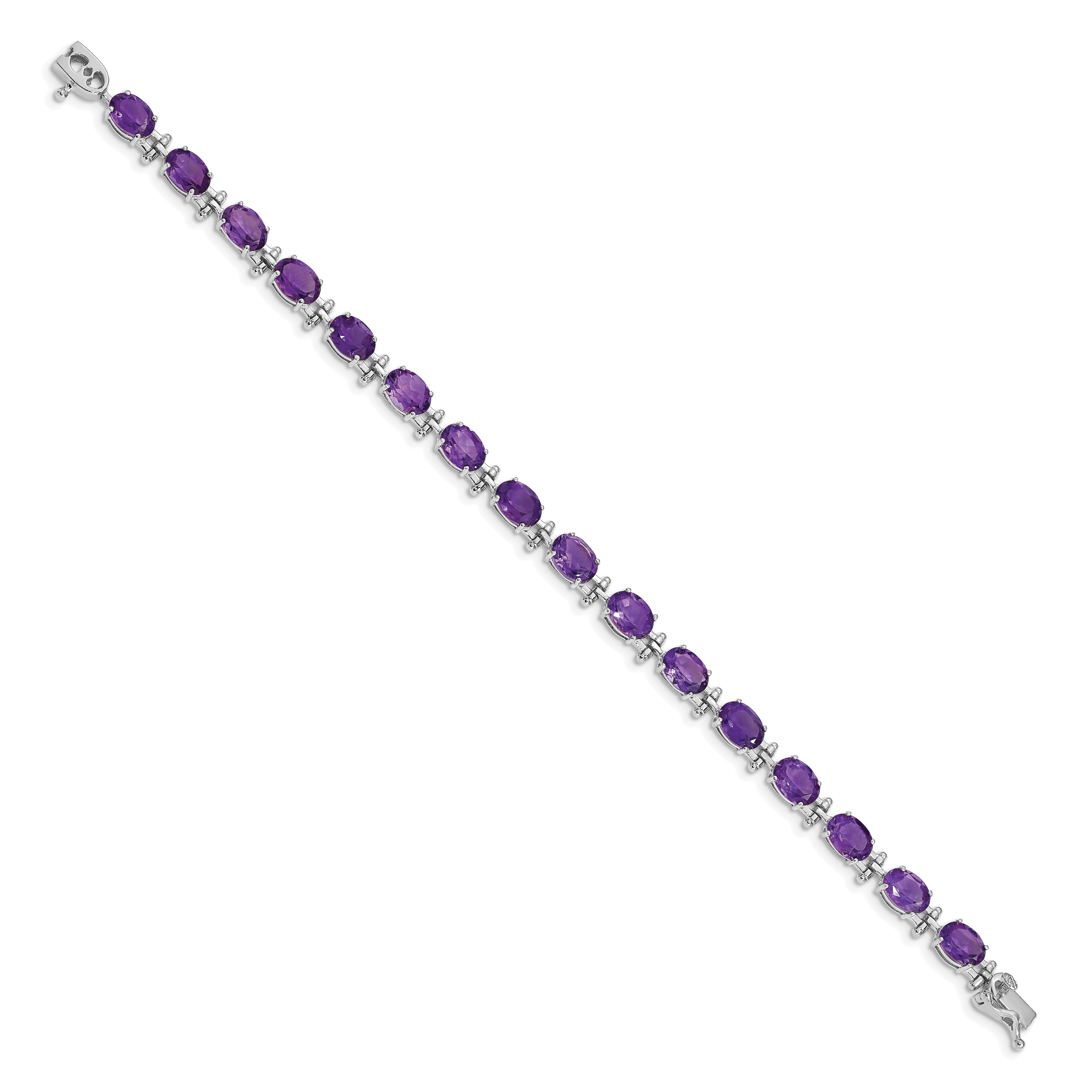 14k White Gold Amethyst Bracelet Secondary image