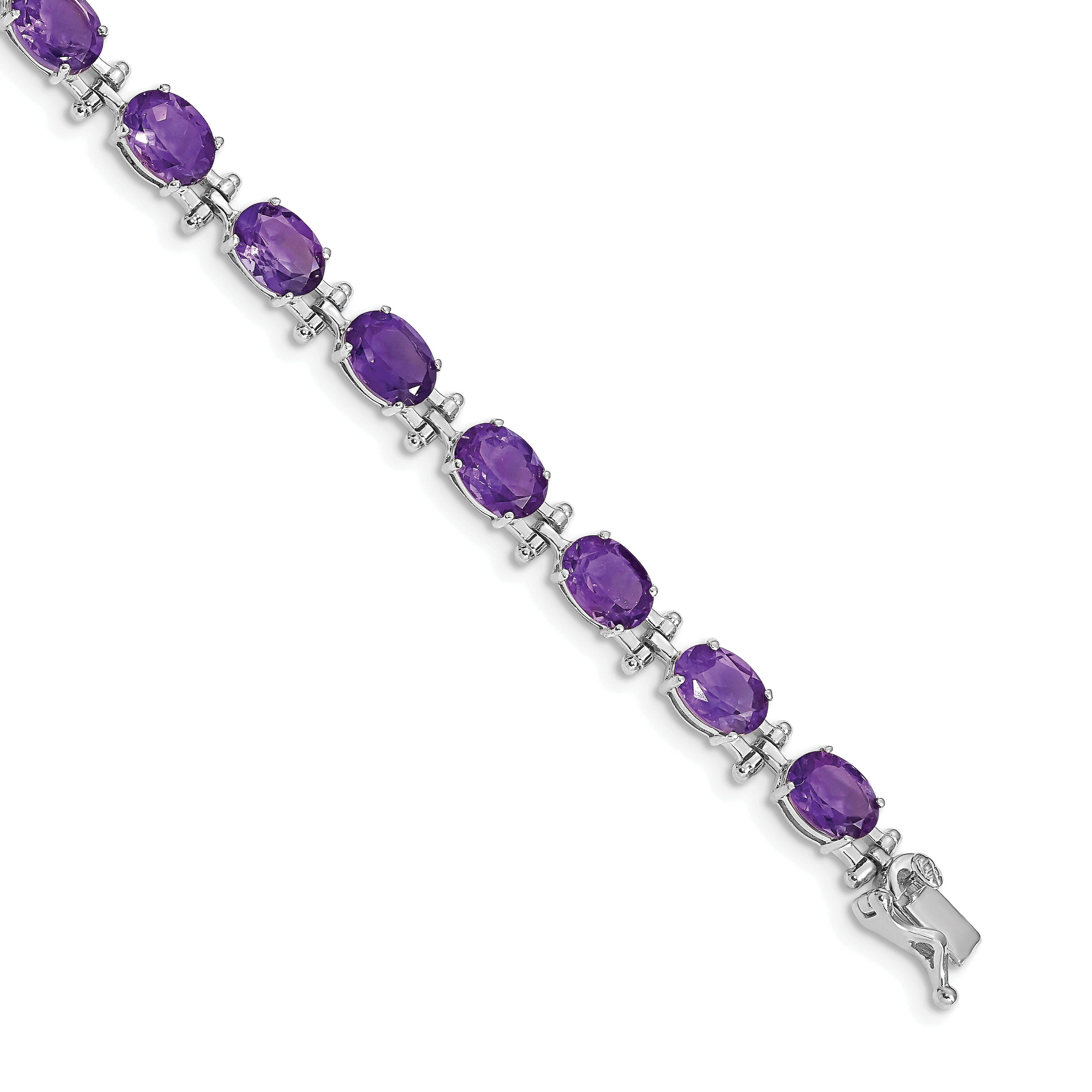 14k White Gold Amethyst Bracelet Main image