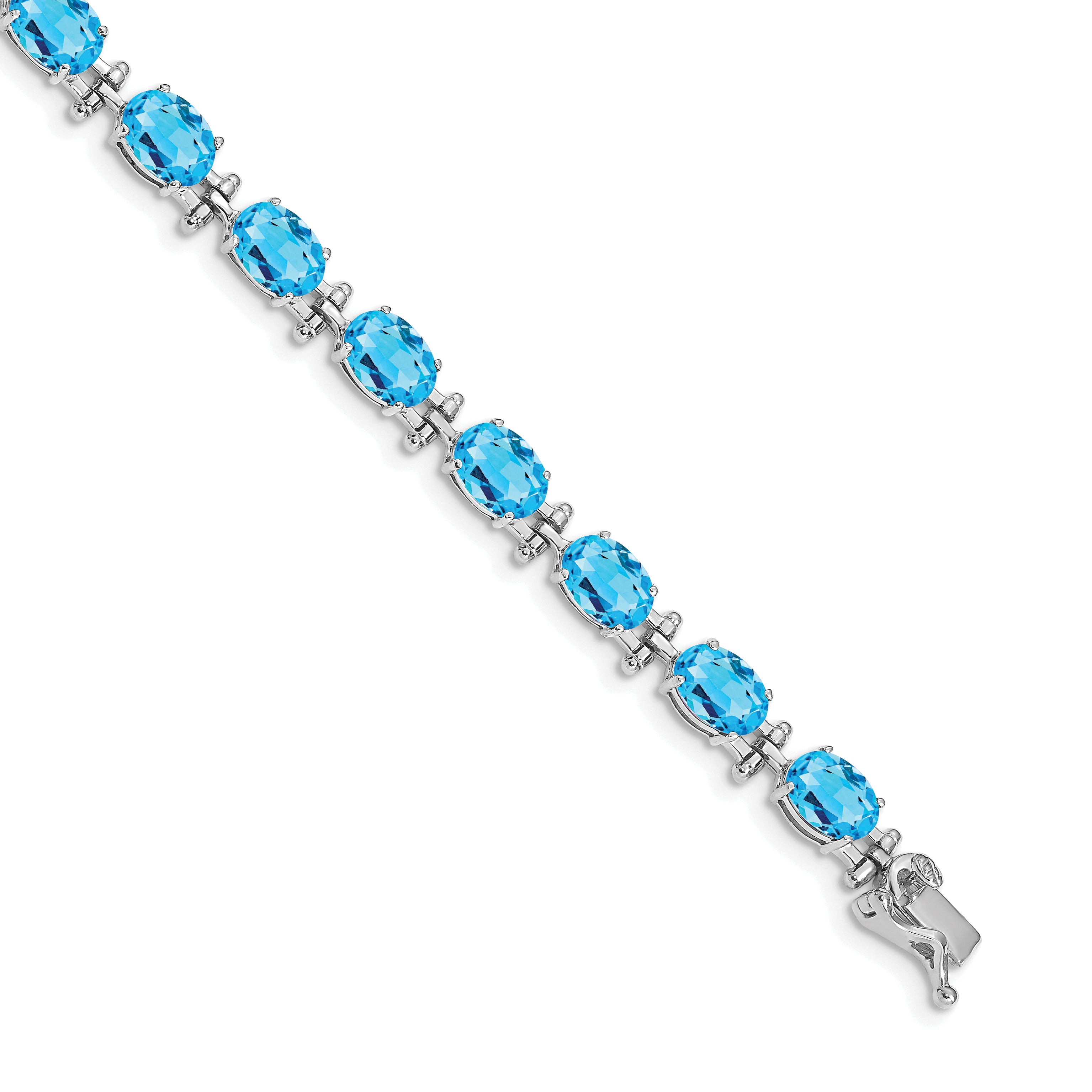 14k White Gold Blue Topaz Bracelet Main image