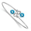 14k White Gold Blue Topaz and Diamond Flexible Bangle