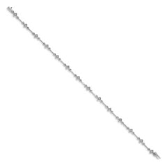 14k White Gold Diamond 7.5in Link Bracelet