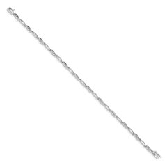 14k White Gold Diamond 7.5in Oval Link Bracelet