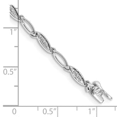 14k White Gold Diamond 7.5in Oval Link Bracelet