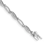 14k White Gold Diamond 7.5in Oval Link Bracelet