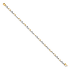 14k Two-tone Diamond 7.5in Link Bracelet