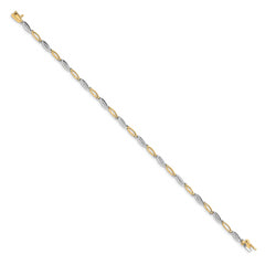 14k Two-tone Diamond 7.5in Link Bracelet