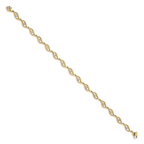 14k Gold Diamond 7.5in Link Bracelet