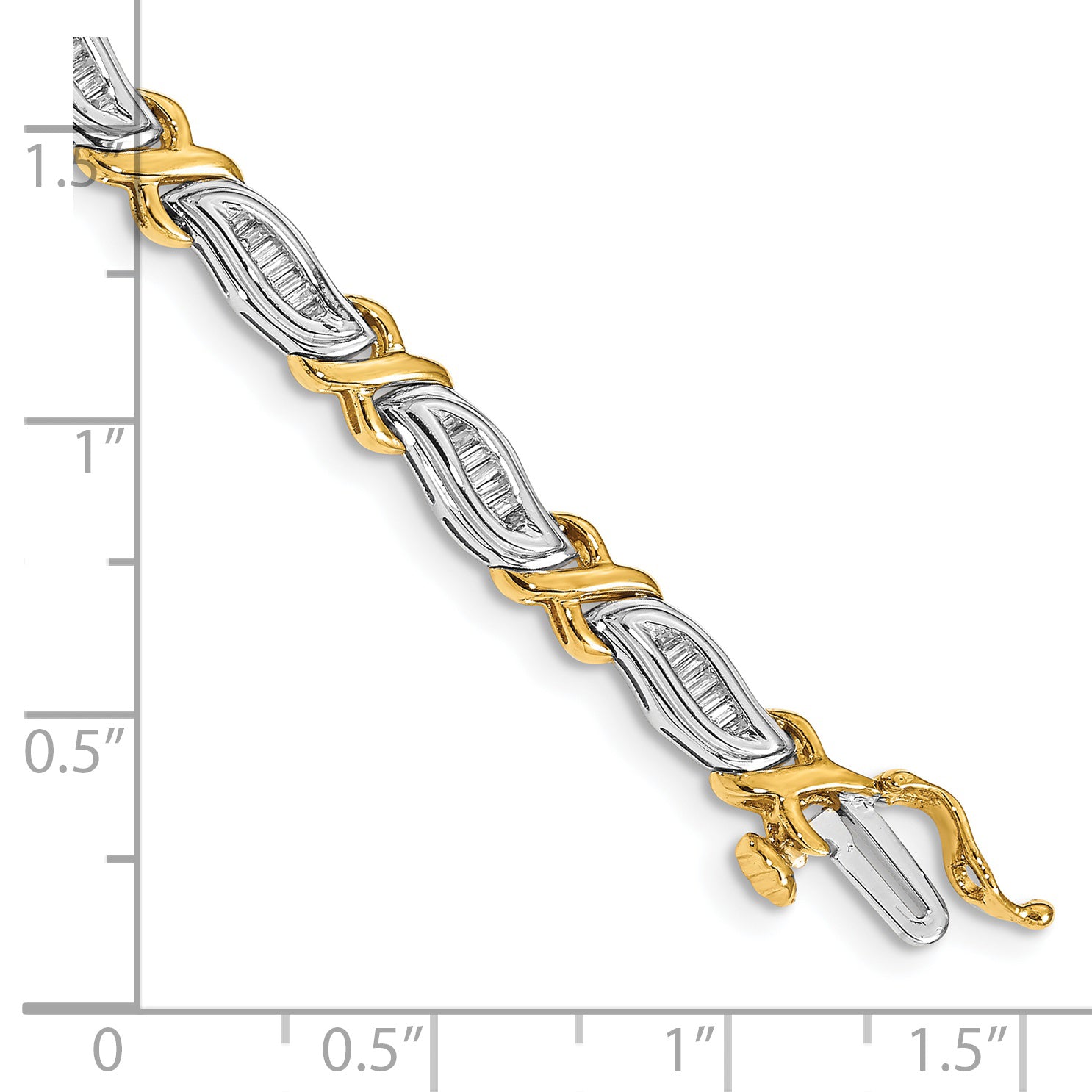 14k Two-Tone 1ct. Baguette Diamond Bracelet