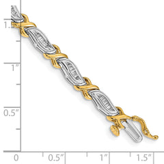 14k Two-Tone 1ct. Baguette Diamond Bracelet