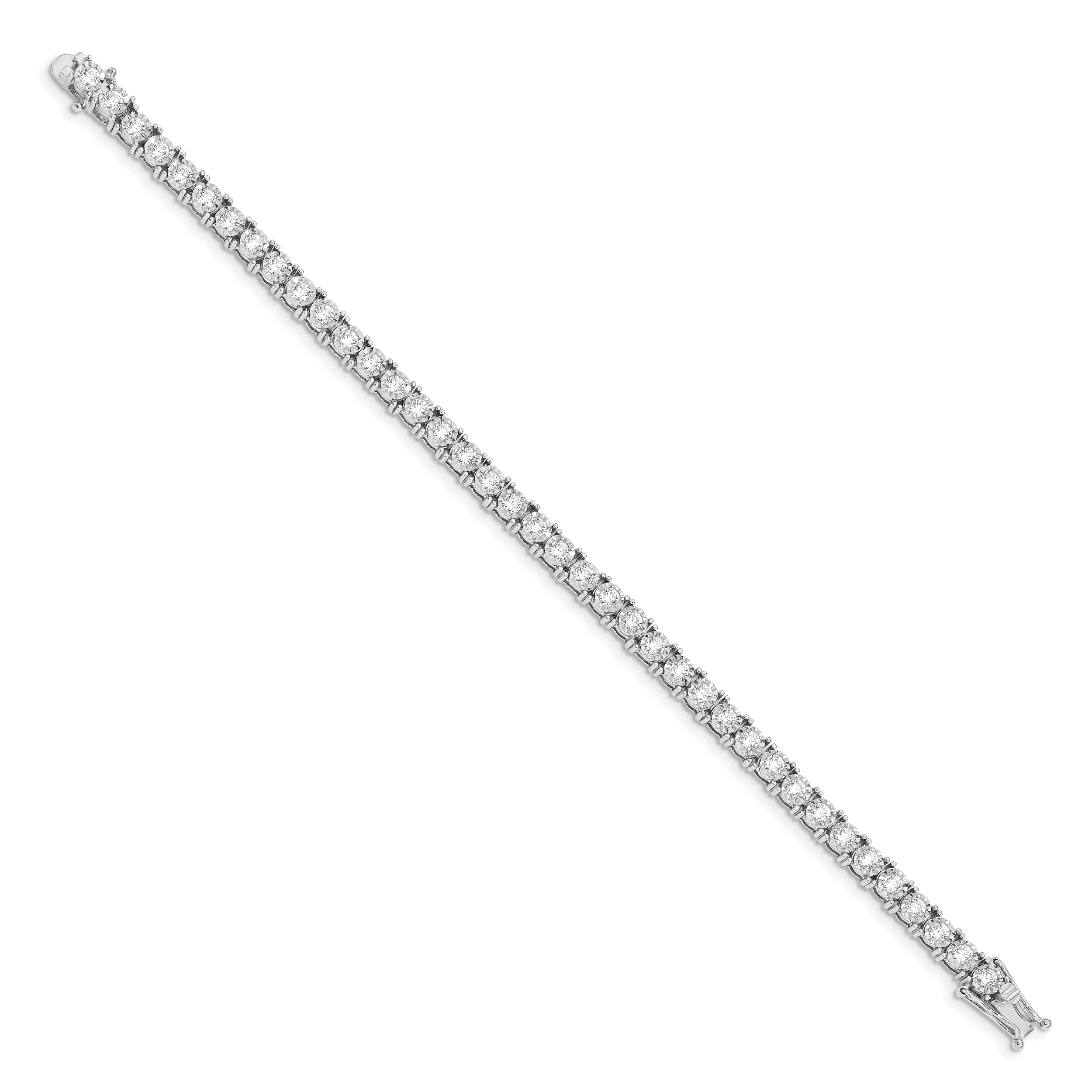 14k White Gold Illusion Setting Diamond Bracelet Secondary image