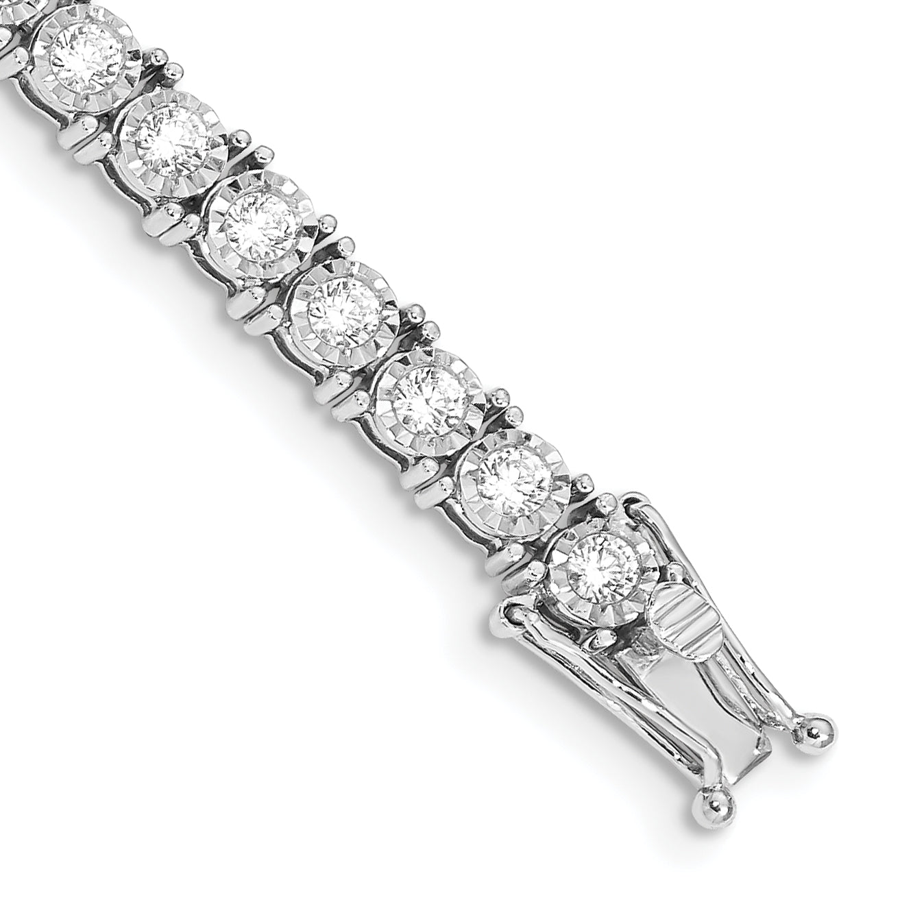 14k White Gold Illusion Setting Diamond Bracelet Main image