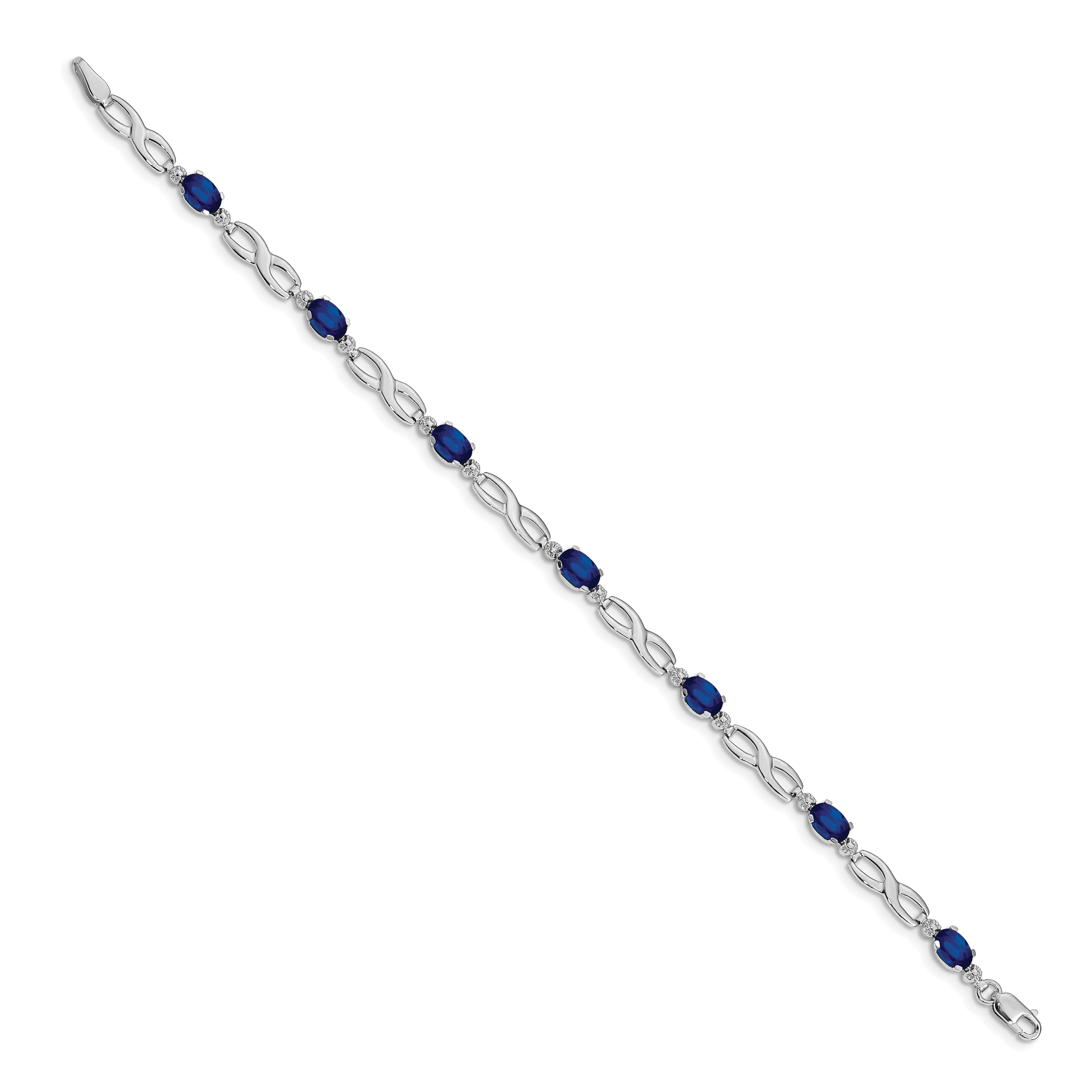 14k White Gold Infinity Diamond and Sapphire Bracelet Secondary image