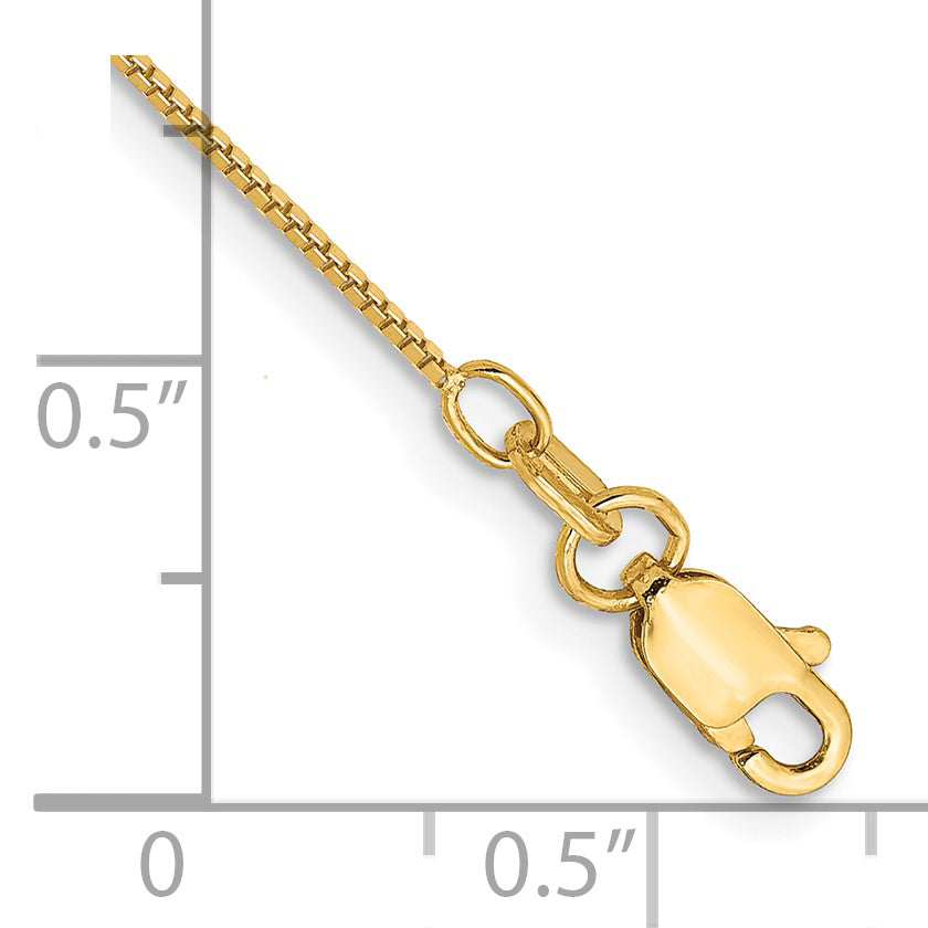 14K 7 inch .7mm Box with Lobster Clasp Bracelet Secondary image