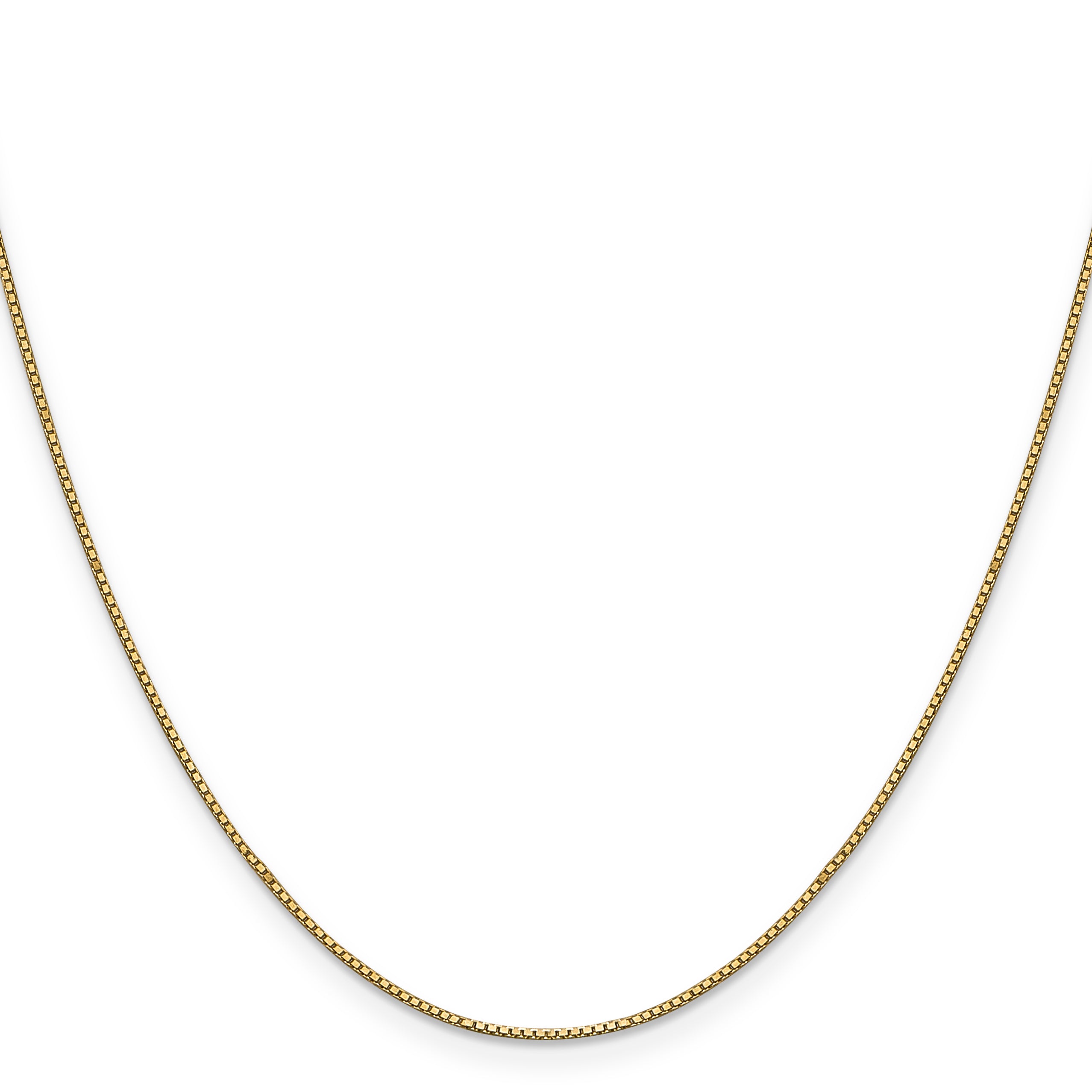 14K Gold Women's Polished Box Chain Necklace 14-inch Elegantly Crafted by Sophia Jewelers