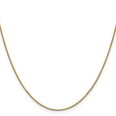 14K Gold Women's Polished Box Chain Necklace 14-inch Elegantly Crafted by Sophia Jewelers
