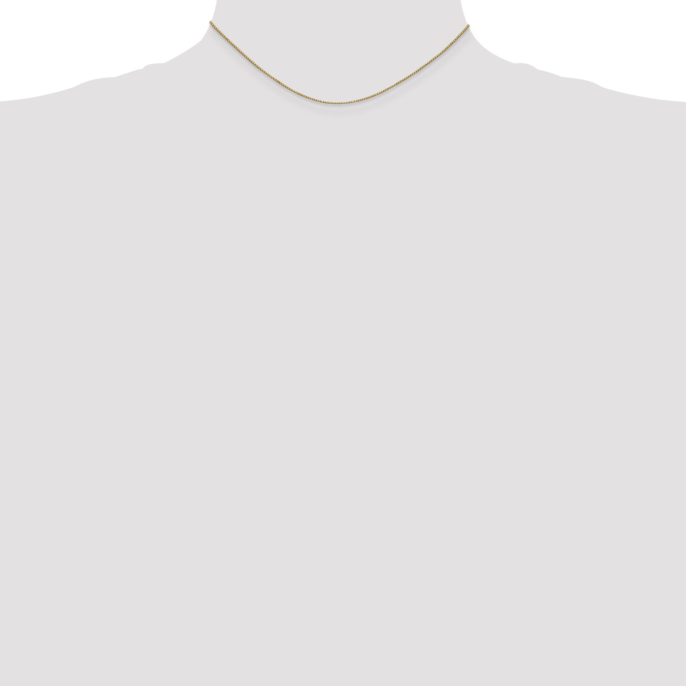 14K Gold Women's Polished Box Chain Necklace 14-inch Elegantly Crafted by Sophia Jewelers