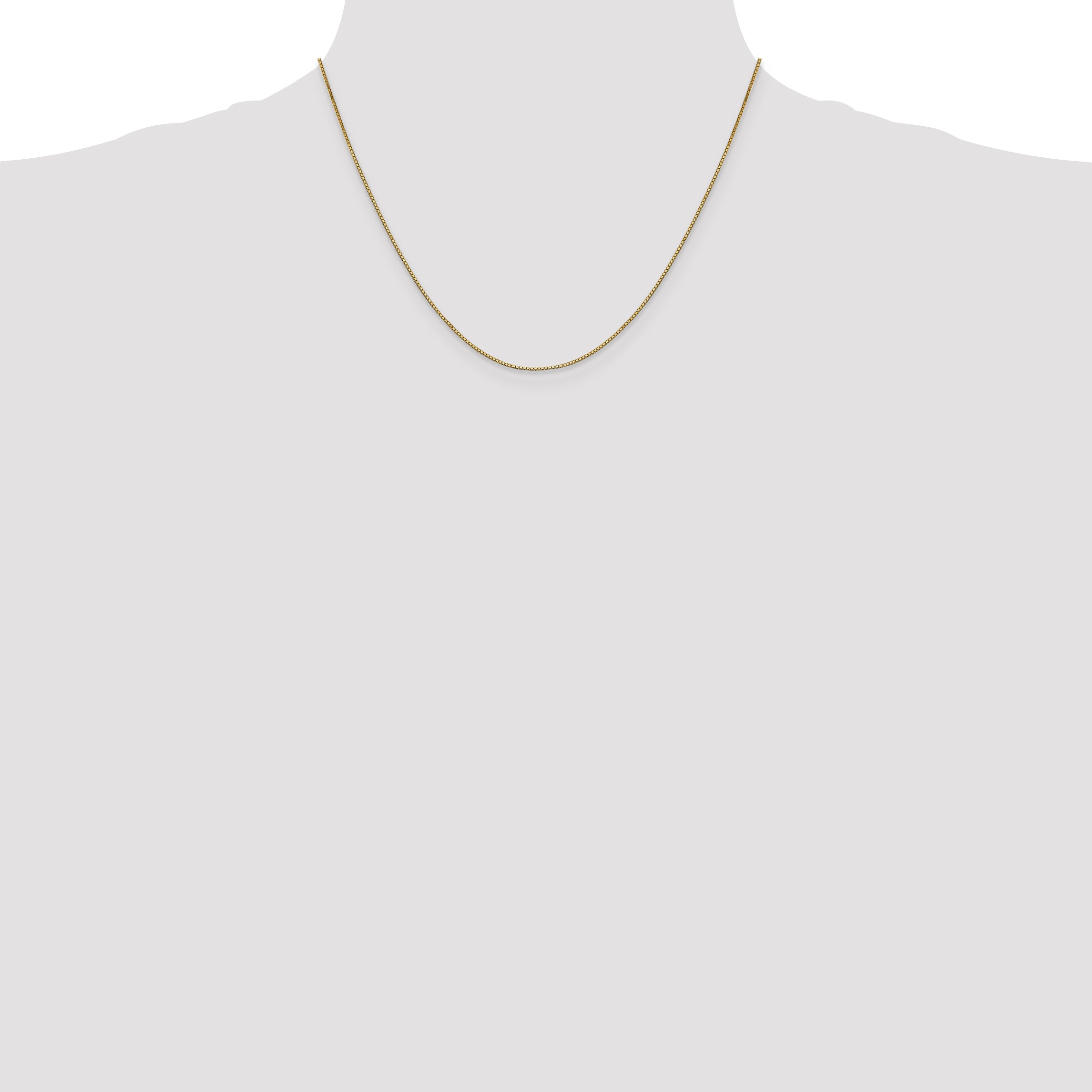 14K Gold Women's Polished Box Chain Necklace 14-inch Elegantly Crafted by Sophia Jewelers