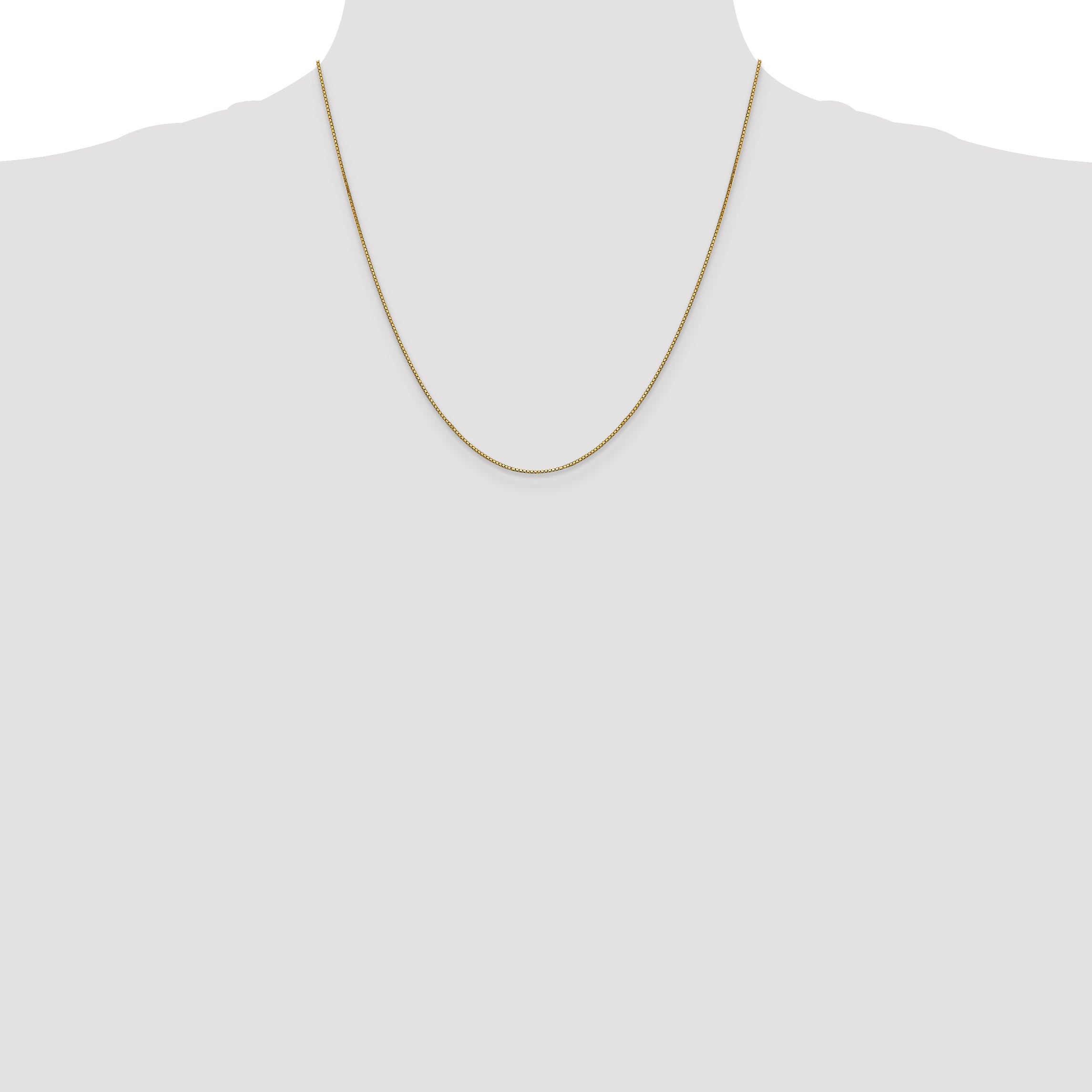 14K Gold Women's Polished Box Chain Necklace 14-inch Elegantly Crafted by Sophia Jewelers