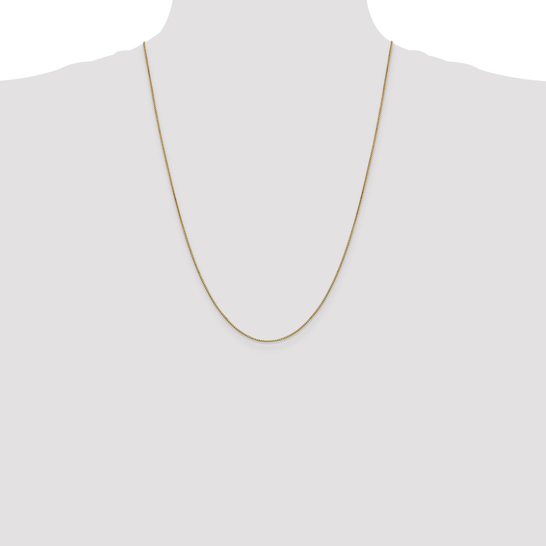14K Gold Women's Polished Box Chain Necklace 14-inch Elegantly Crafted by Sophia Jewelers