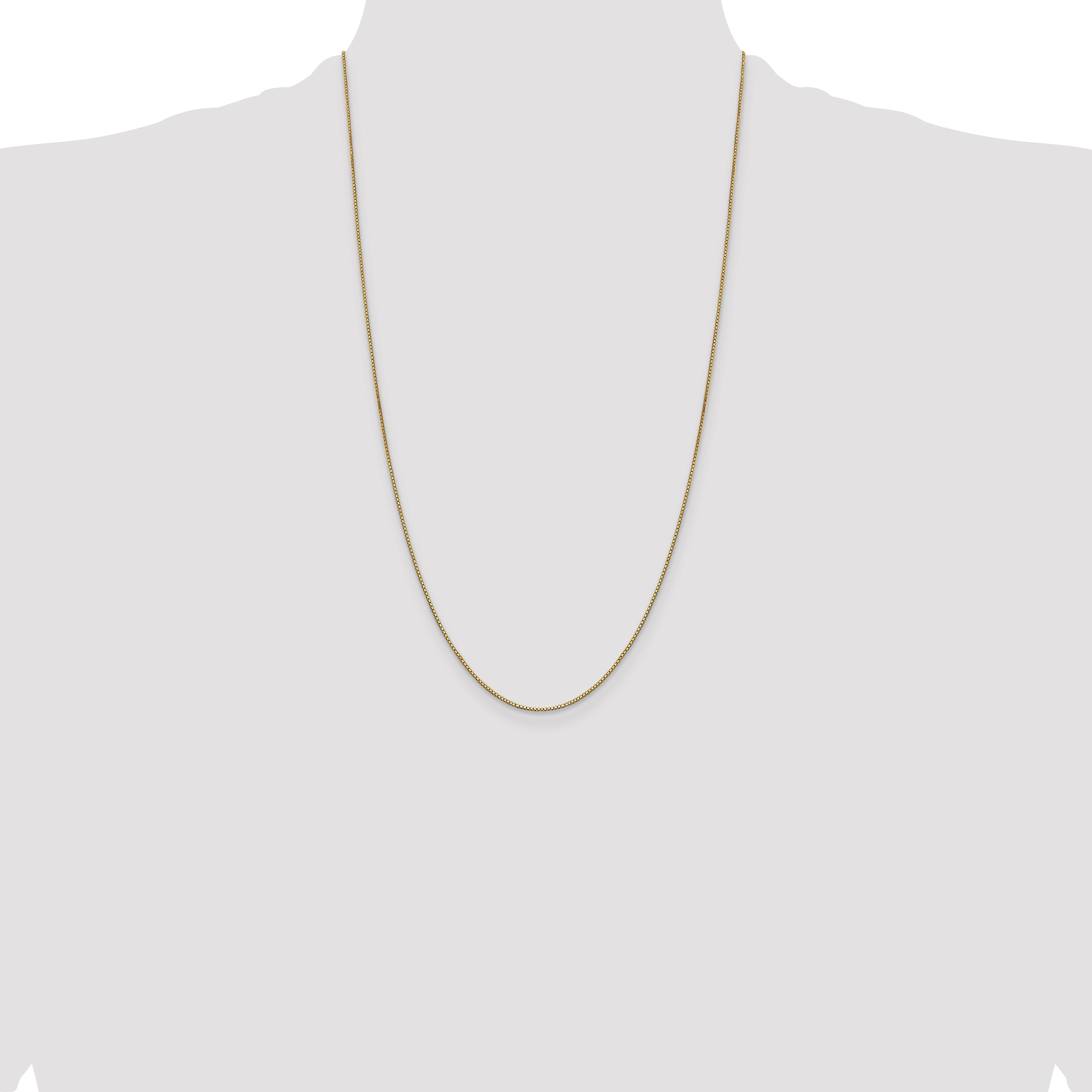 14K Gold Women's Polished Box Chain Necklace 14-inch Elegantly Crafted by Sophia Jewelers