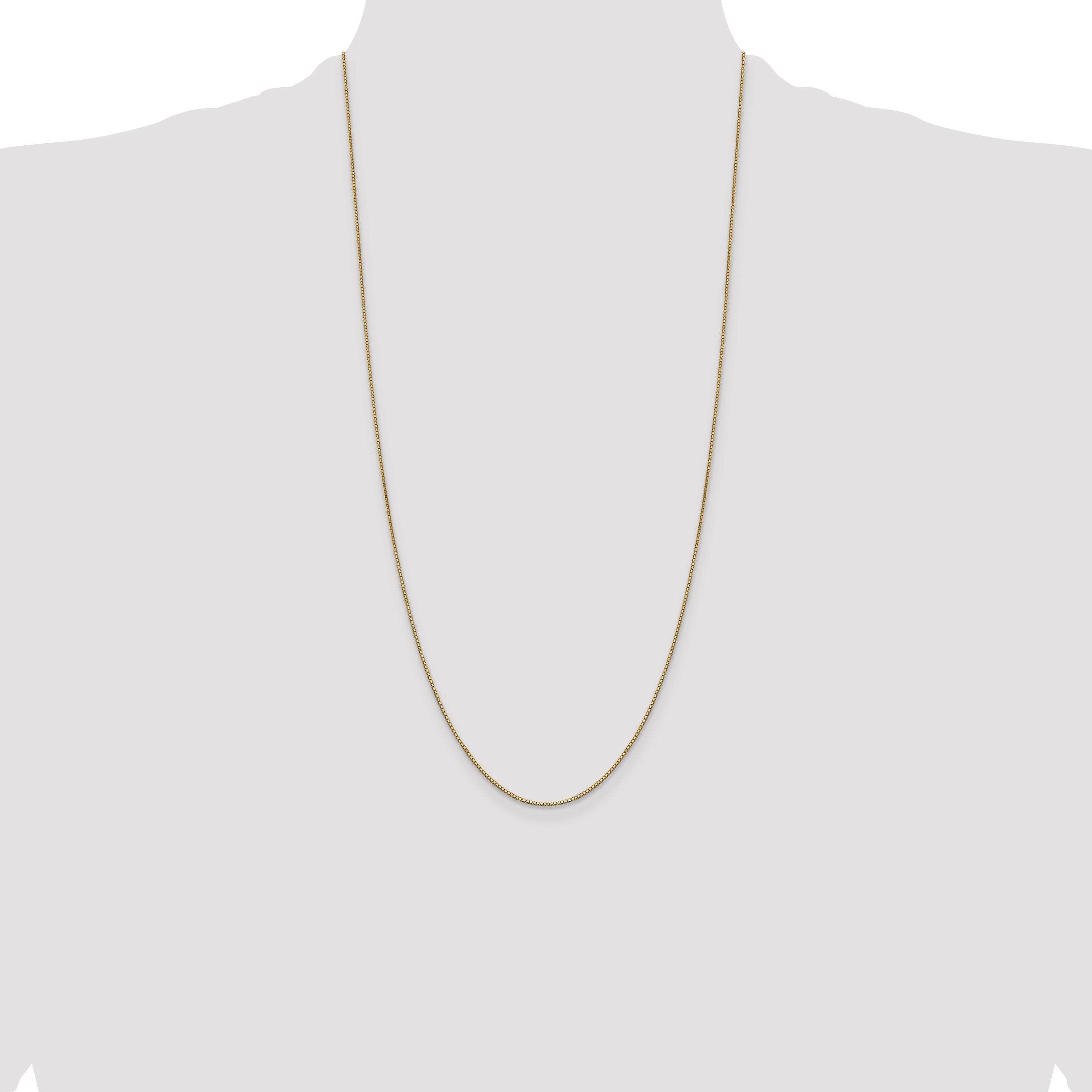 14K Gold Women's Polished Box Chain Necklace 14-inch Elegantly Crafted by Sophia Jewelers