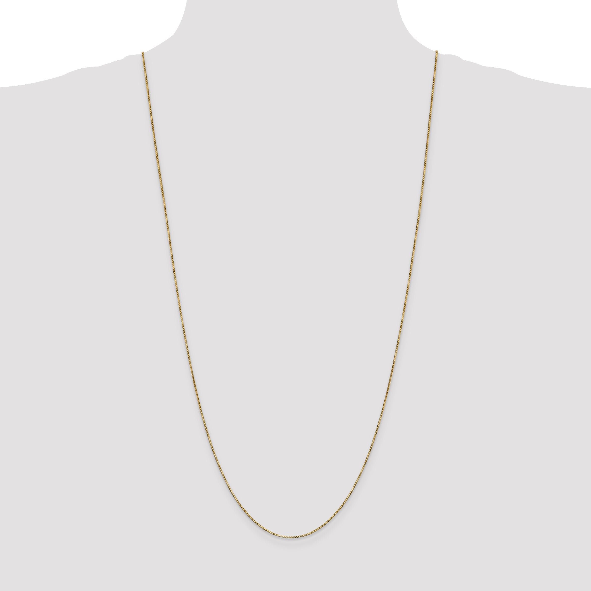 14K Gold Women's Polished Box Chain Necklace 14-inch Elegantly Crafted by Sophia Jewelers