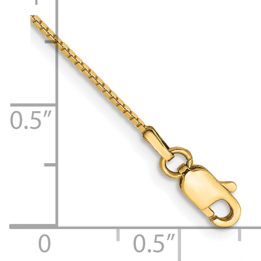 14K 7 inch .9mm Box with Lobster Clasp Bracelet