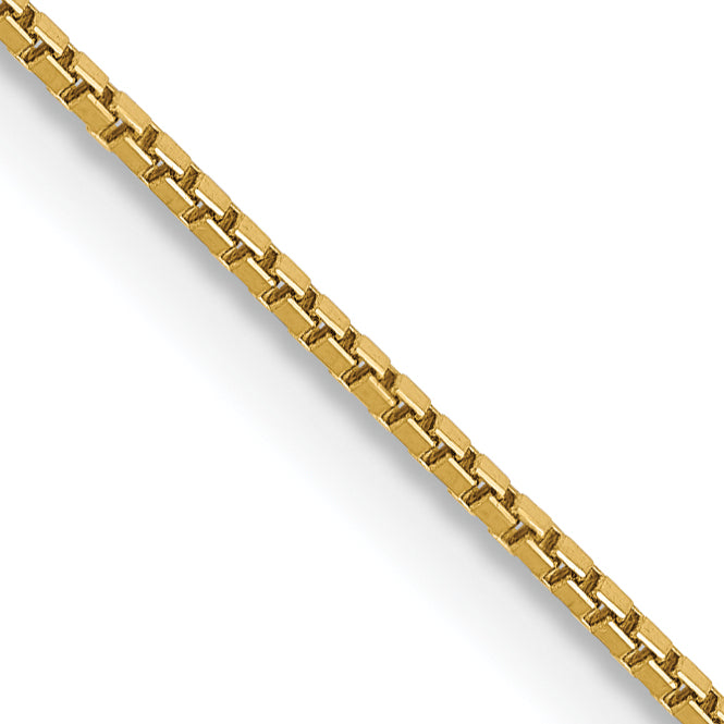 14K 28 inch .9mm Box with Spring Ring Clasp Chain