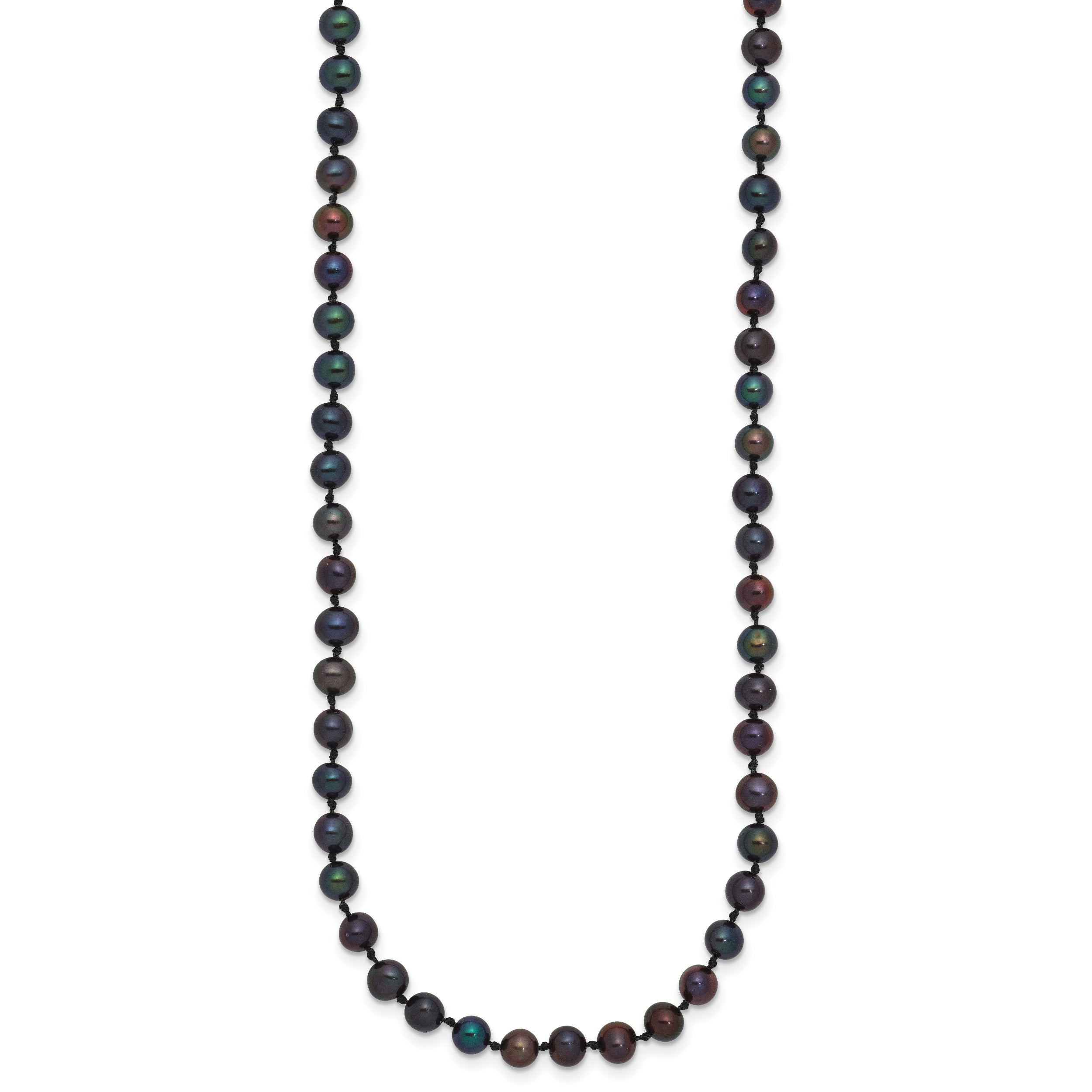 14K Gold Black Freshwater Pearl Necklace Elegant Women's Jewelry