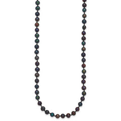 14k 4-5mm Black Near Round Freshwater Cultured Pearl Necklace