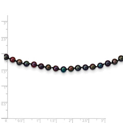 14k 4-5mm Black Near Round Freshwater Cultured Pearl Necklace