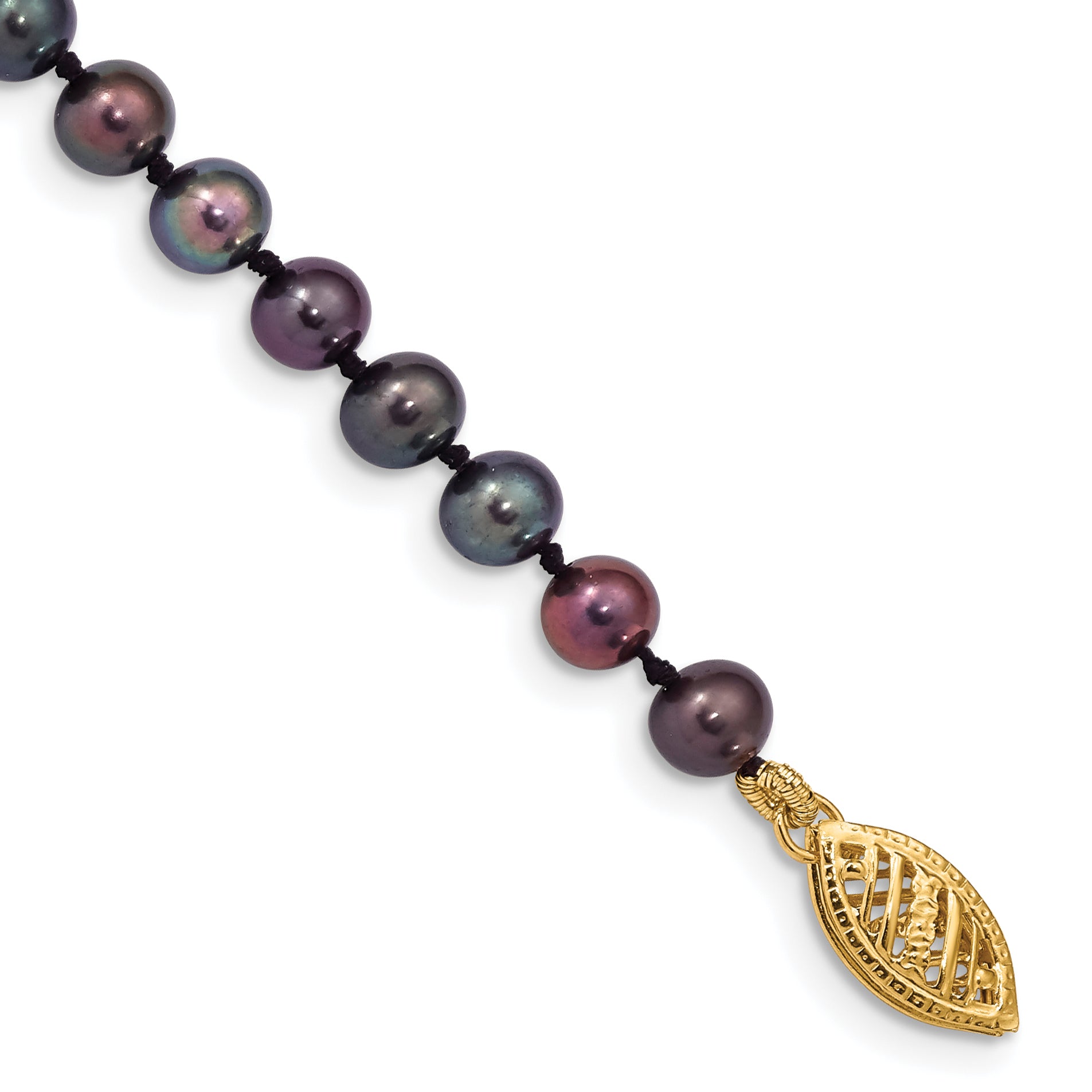 14k 4-5mm Black Near Round Freshwater Cultured Pearl Bracelet Main image
