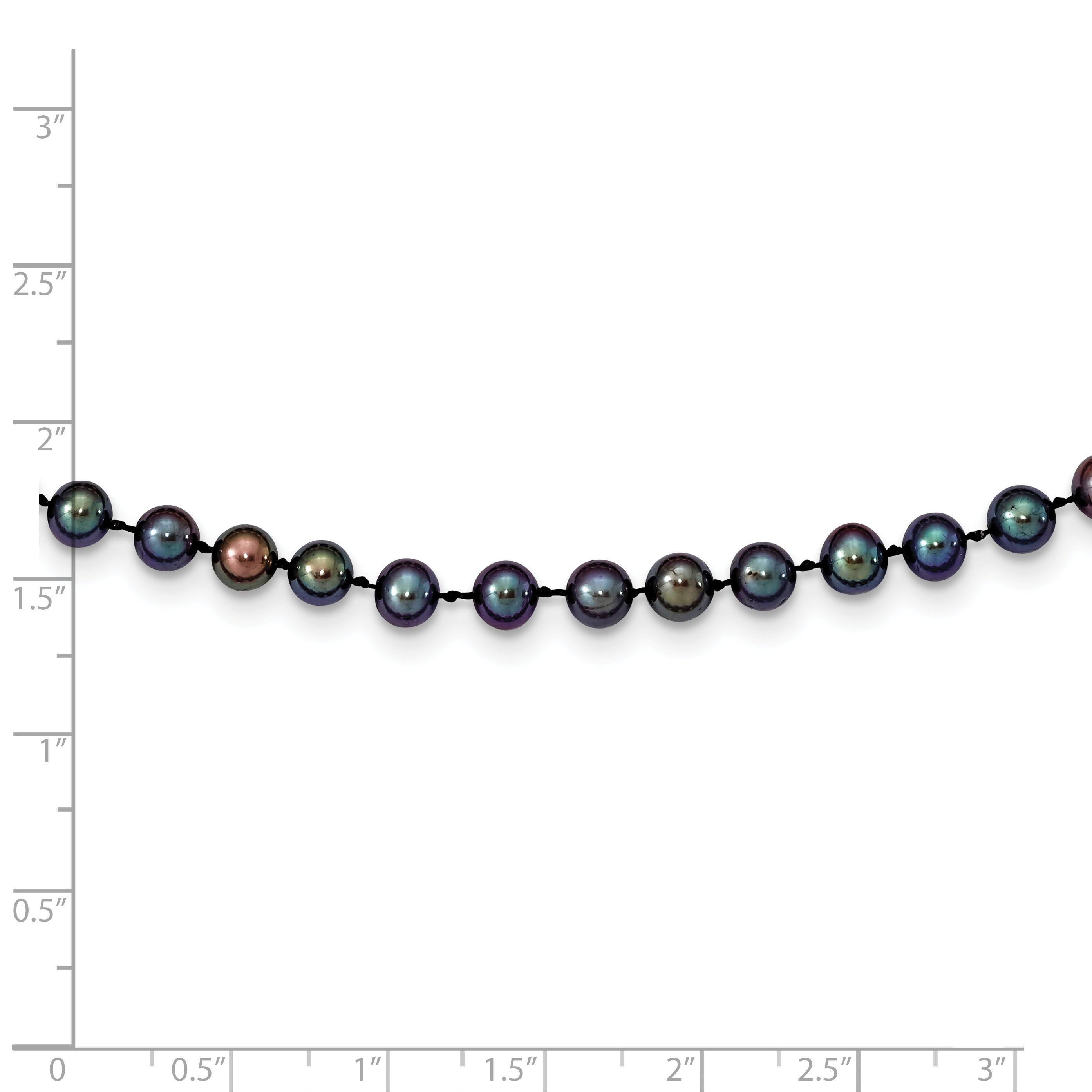 14k 5-6mm Black Near Round Freshwater Cultured Pearl Necklace