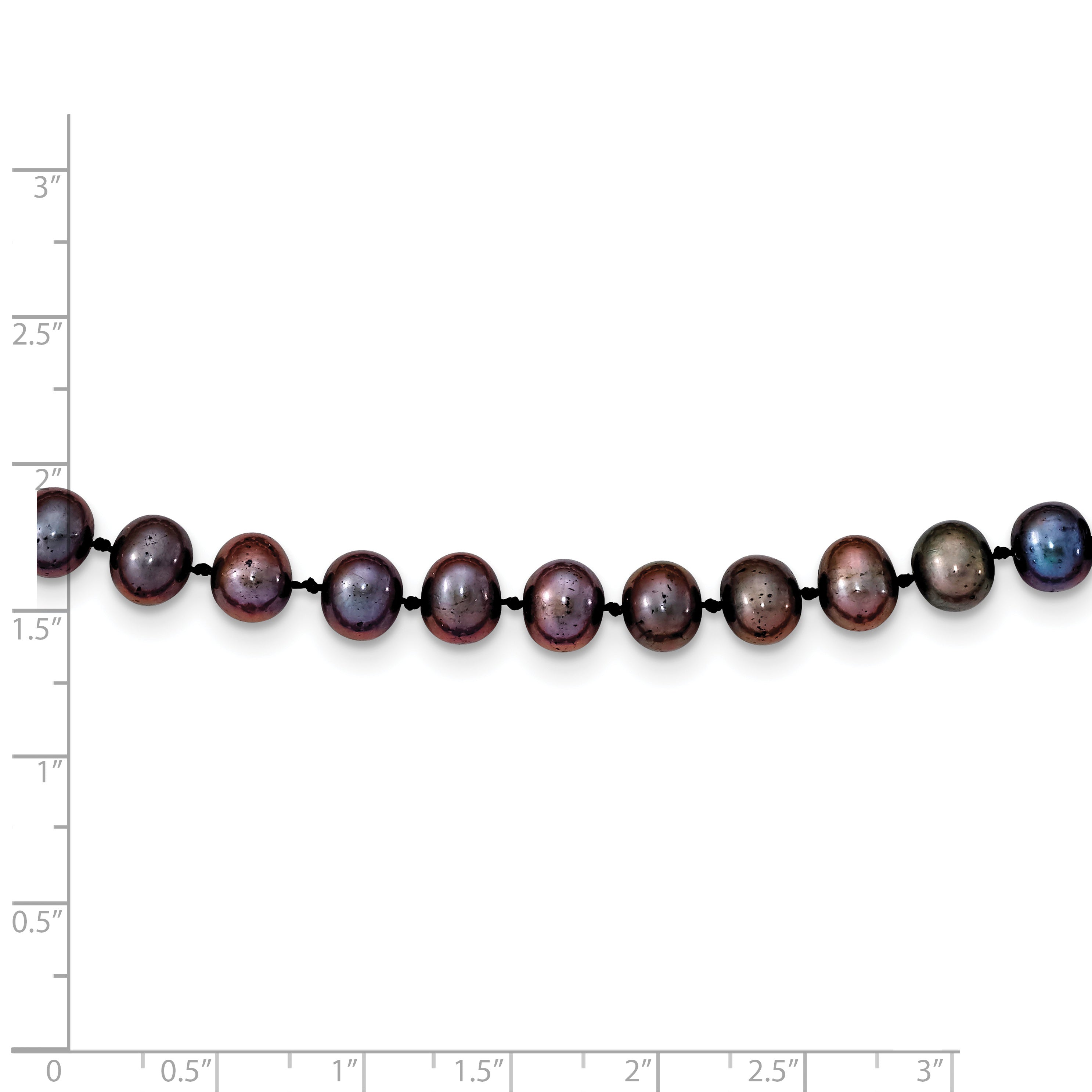 14k 6-7mm Black Near Round Freshwater Cultured Pearl Necklace