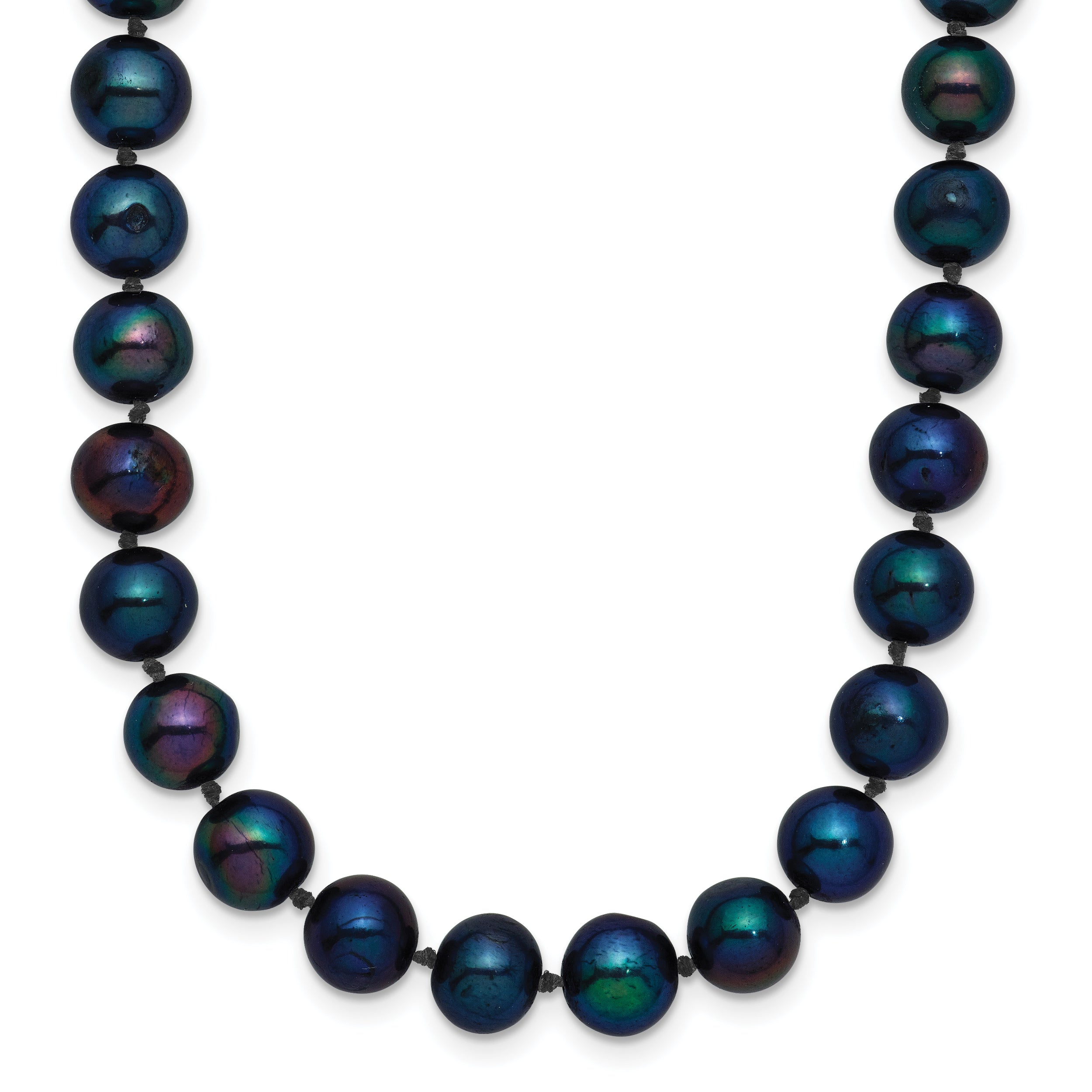 14k 6-7mm Black Near Round Freshwater Cultured Pearl Necklace