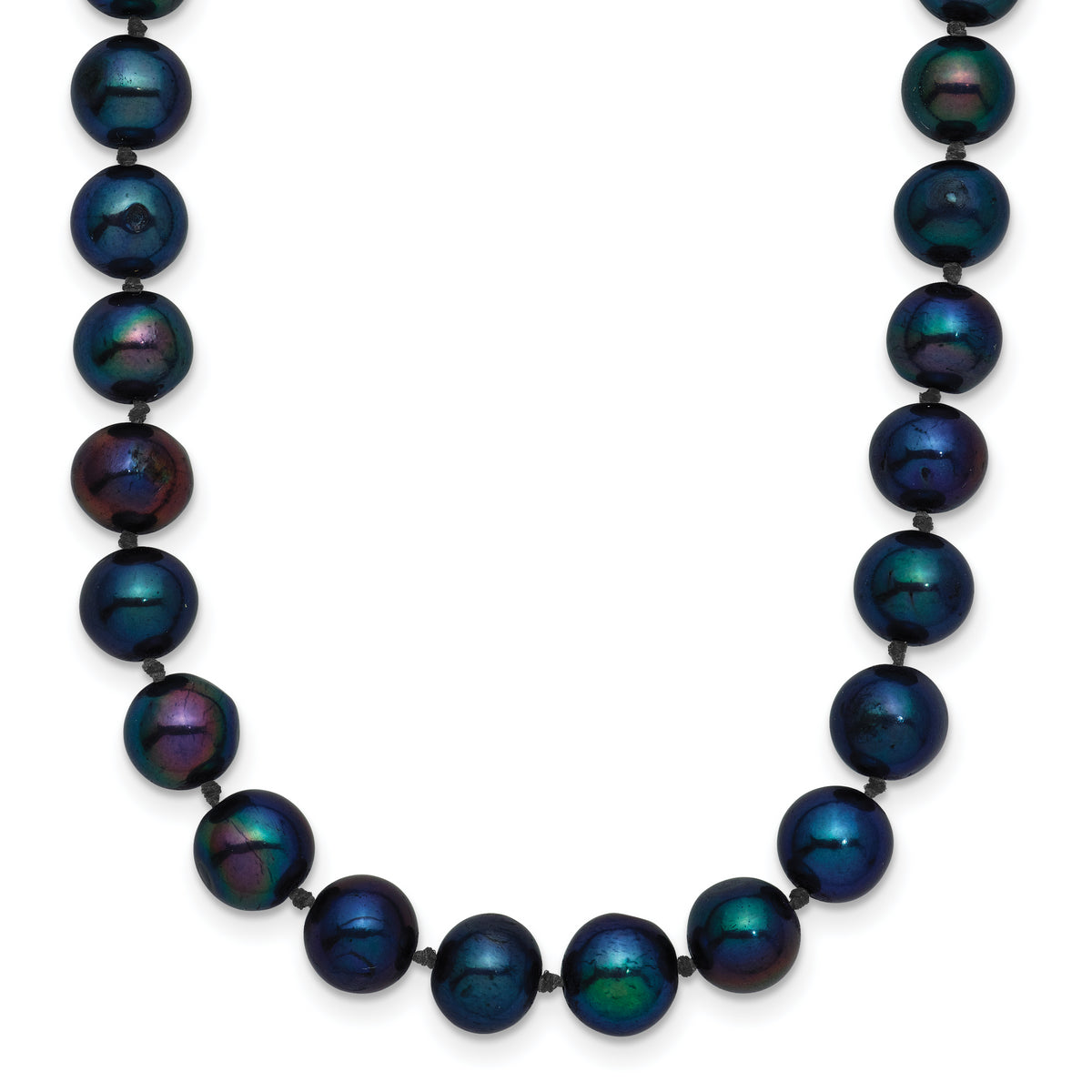 14k 6-7mm Black Near Round Freshwater Cultured Pearl Necklace